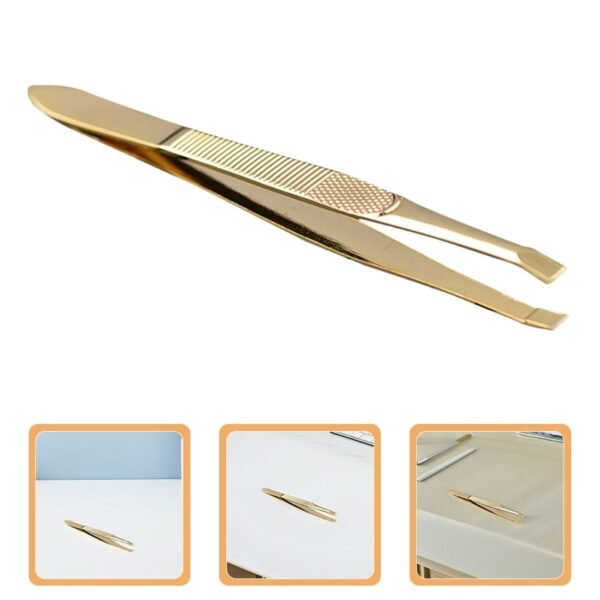Fomiyes 2-Pack Nose Hair and Eyebrow Tweezers for Women Multicolor